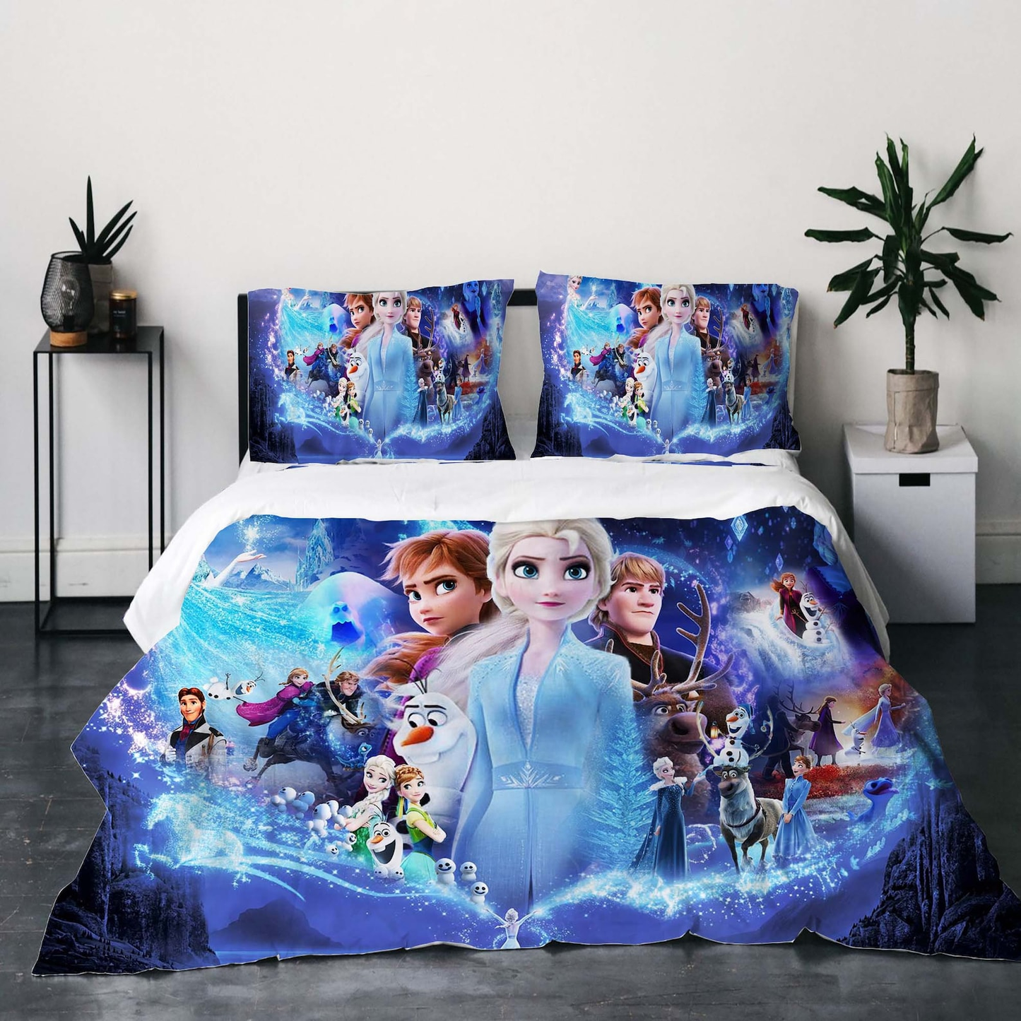 Frozen Bedding Set Frozen Characters Poster Duvet Covers Blue Unique Gift