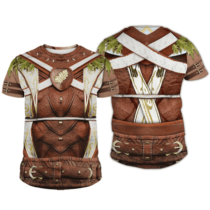 Baldur's Gate Hoodie Baldur's Gate Halsin Costume T-shirt Brown Unisex