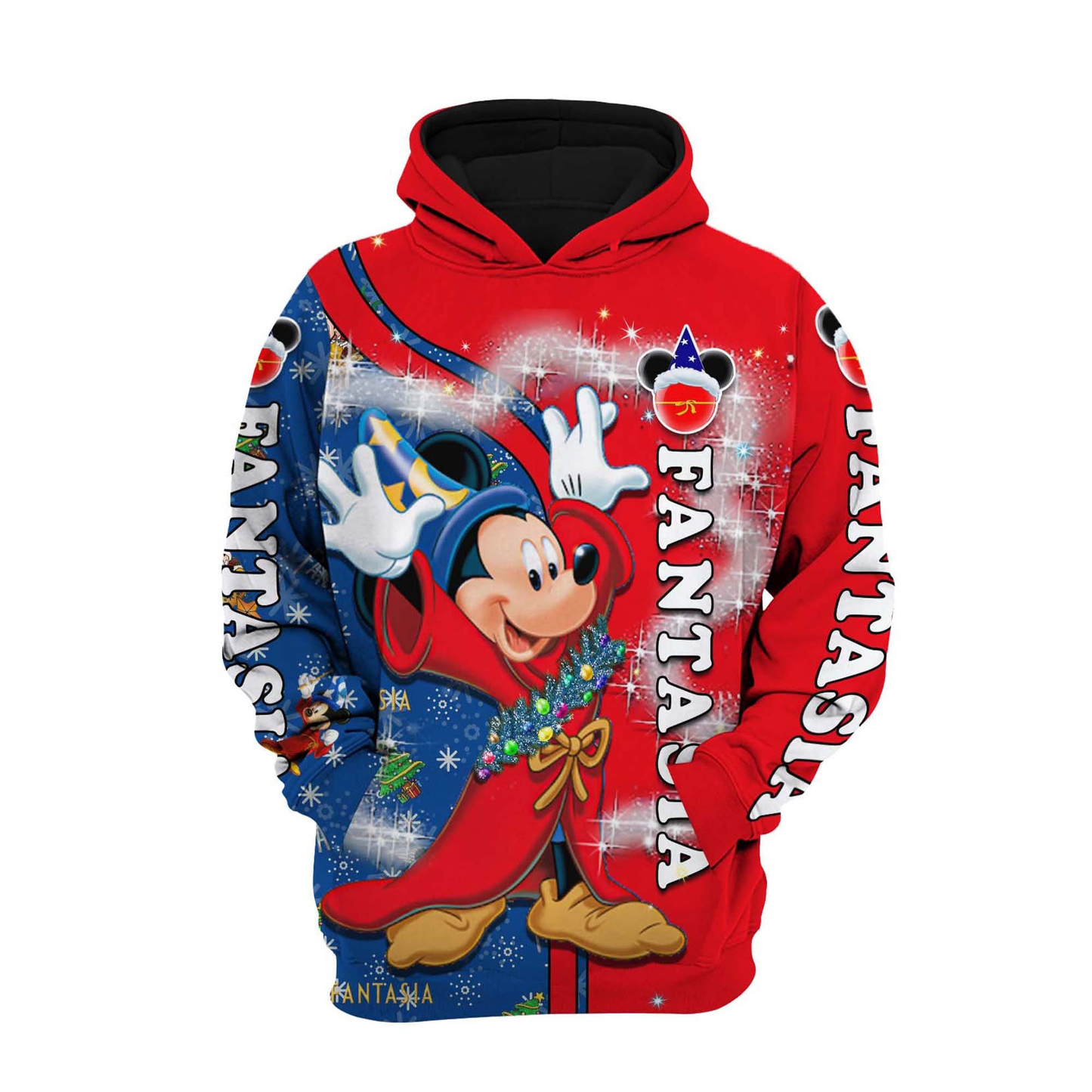 DN MK Hoodie MK Sorcerer Fantasia Christmas Hoodie Blue Red Unisex