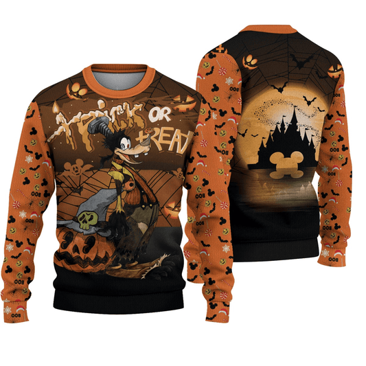 DN Sweatshirt Halloween Trick Or Treat Goofy Sweatshirt Orange Black Unisex Adults New Release