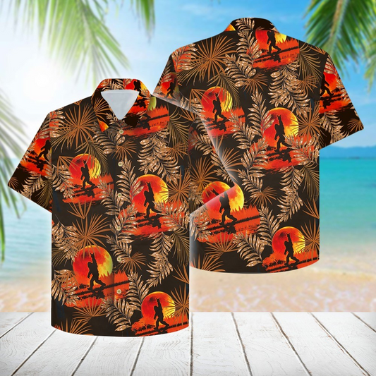 Unifinz Bigfoot Hawaii Shirt Bigfoot Sunset Hawaiian Shirt  Bigfoot Aloha Shirt 2022