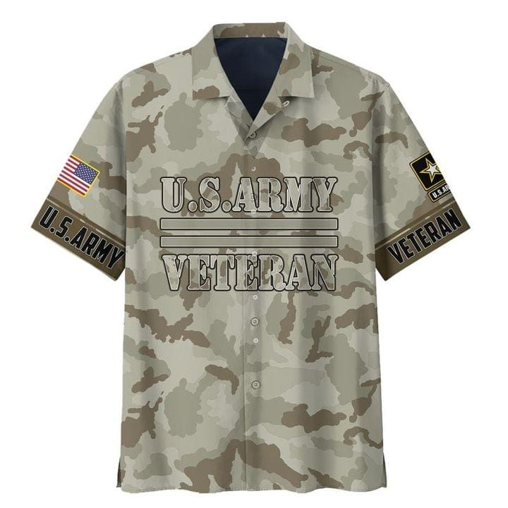 Unifinz Veteran Hawaiian Shirt US Army Uniform Aloha Shirt Veteran Aloha Shirt Military Hawaii Shirt 2024