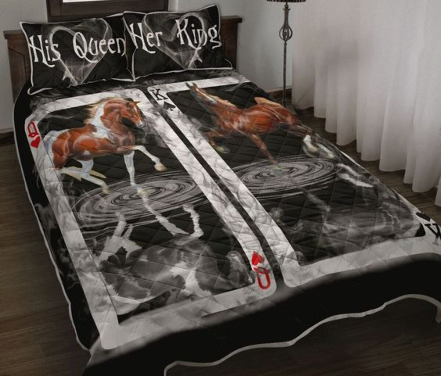 Horse Bedding Set Horses His Queen Her King Duvet Covers Black Unique Gift