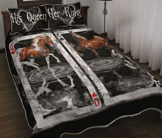 Horse Bedding Set Horses His Queen Her King Duvet Covers Black Unique Gift