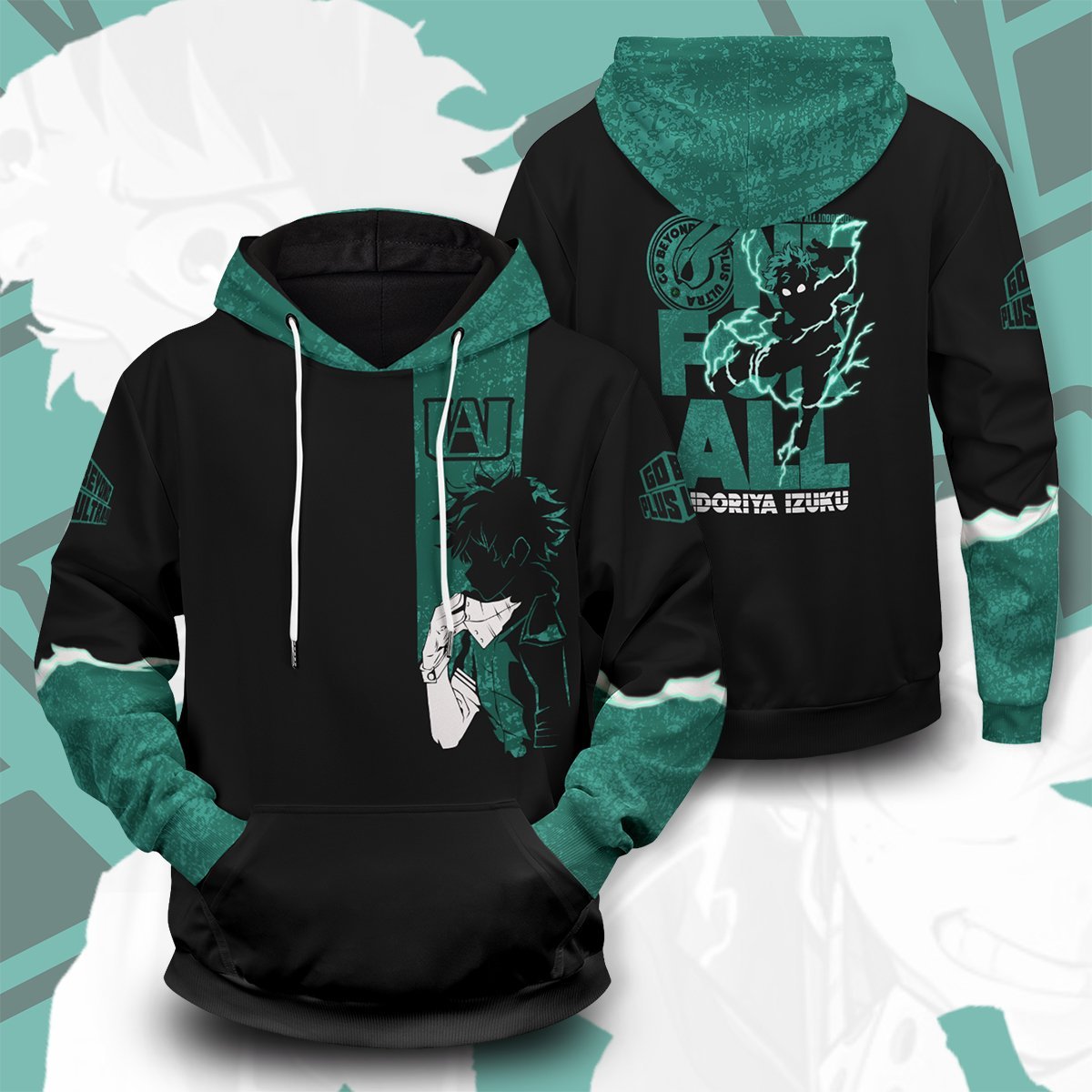  My Hero Academia Hoodie Boku No Hero Academia Apparel Izuku Midoriya Green Black Hoodie Adult Full Print