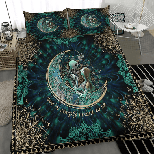 TNBC Bedding Set Jack Sally Moon Mandala Duvet Covers Green Unique Gift