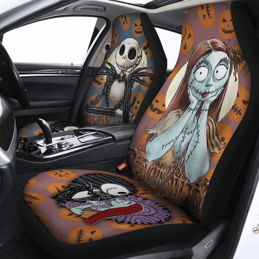 TNBC Car Seat Covers Jack Skellington And Sally Lover Couple Seat Covers