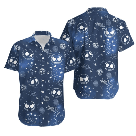 TNBC Hawaii Shirt Jack Skellington Stars Planet Aloha Shirt Blue Unisex