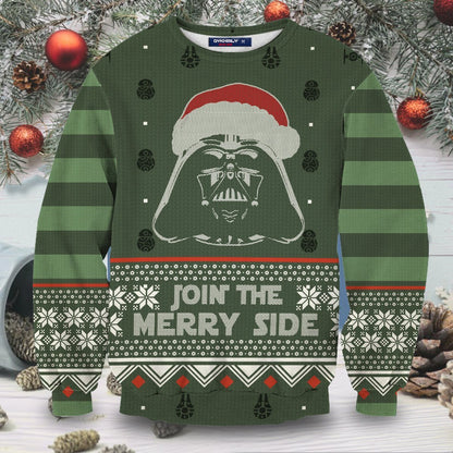 SW Ugly Sweater Join The Merry Side Sith Christmas Pattern Green Sweater