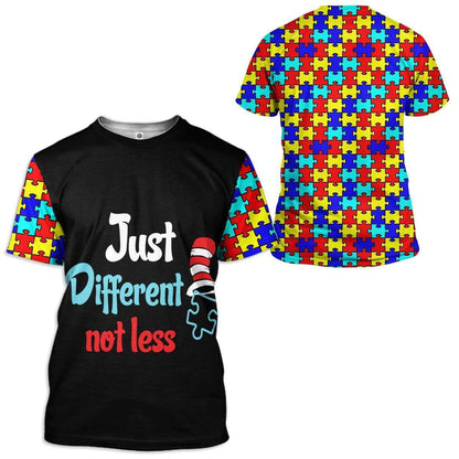 Unifinz Autism Awareness T-shirt Just Different Not Less Puzzle Piece Hoodie Autism Hoodie Autism Apparel 2025