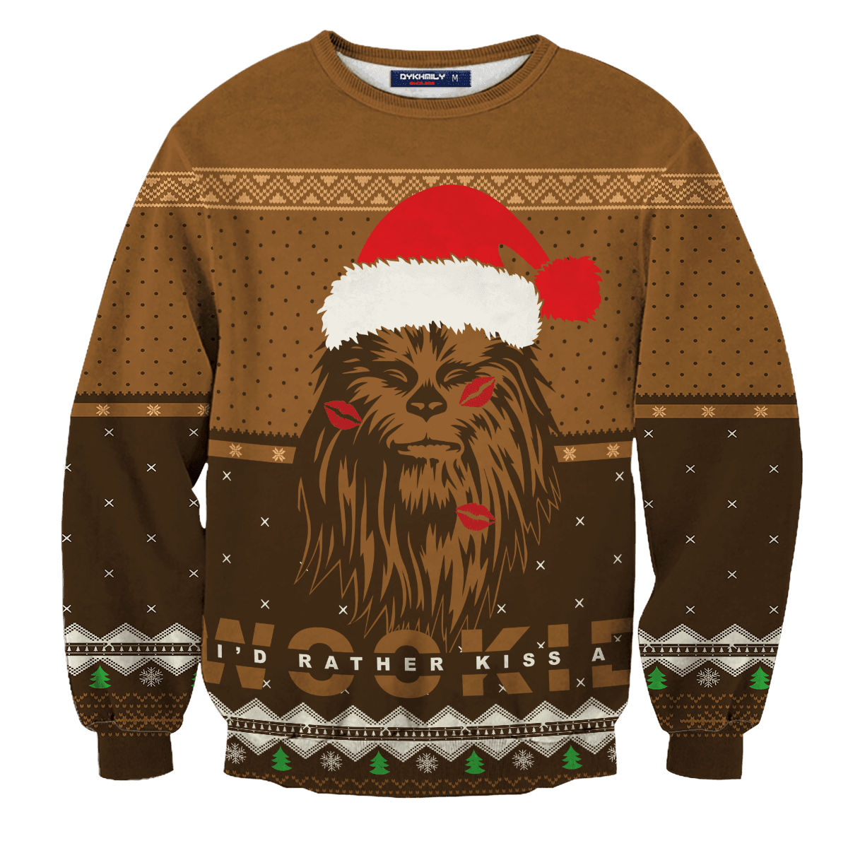 SW Sweater I'd Rather Kiss A Wookiee Christmas Brown Ugly Sweater