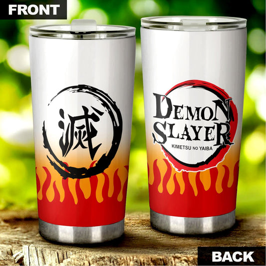  Demon Slayer Tumbler 20 oz Kyojuro Rengoku Kimetsu No Yaiba Logo Tumbler Cup 20 oz