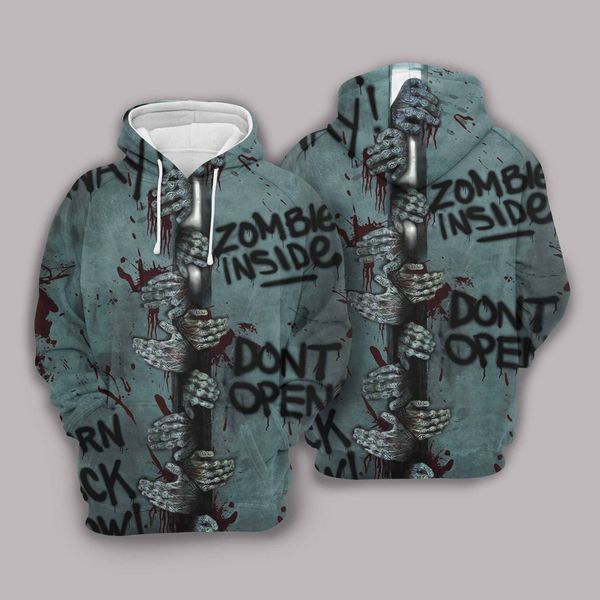 Halloween Hoodie Zombie Hoodie Zombie Inside Don't Open Hoodie