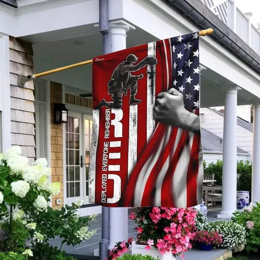 Veteran Flags RED Remember Everyone Deployed American Flag Veteran House Flag