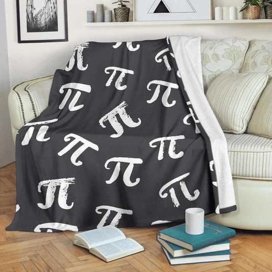 Pi Blanket Pi Symbol Different Fonts Pattern Blanket Black