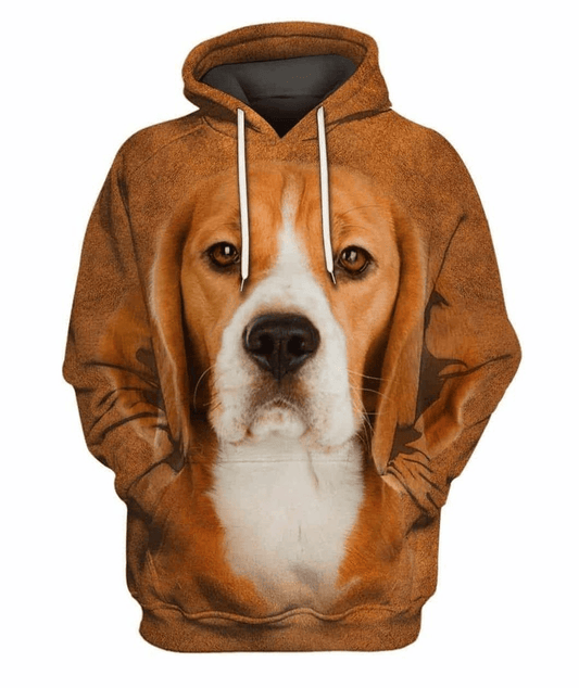 Dog Hoodie Beagle Beagle Face Hair Graphic Hoodie Brown Unisex