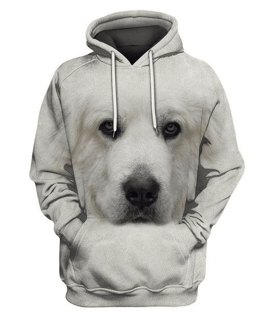 Dog Hoodie Great Pyrenees Face Hair Graphic Hoodie White Unisex