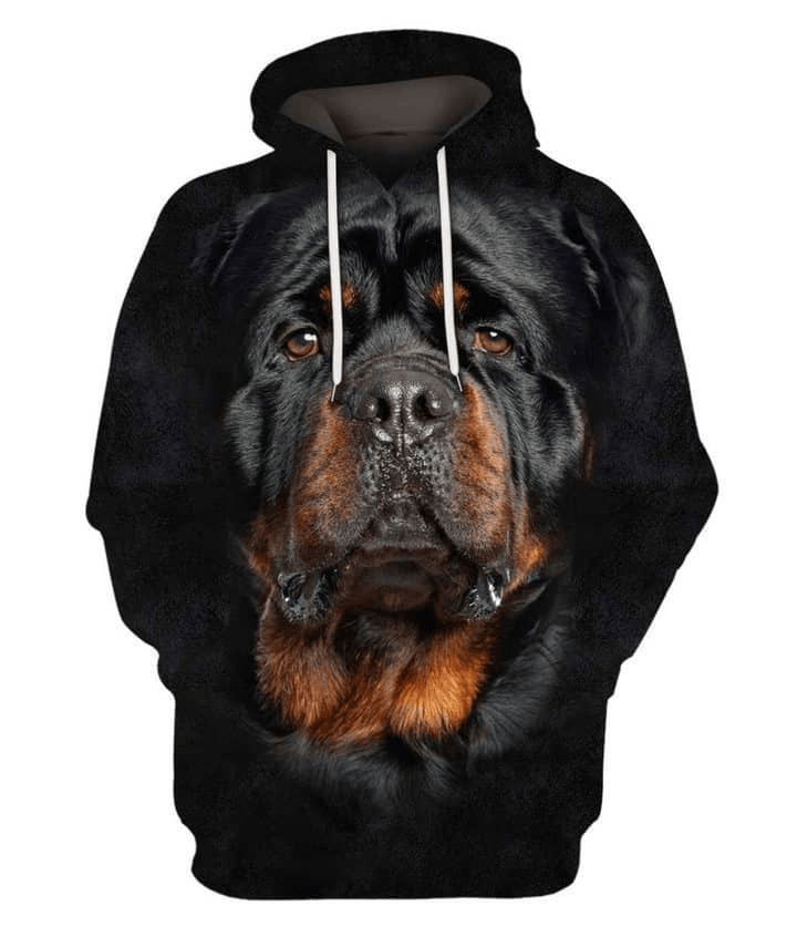 Dog Hoodie Rottweiler Ma Chi Ma Face Hair Graphic Hoodie Black Unisex