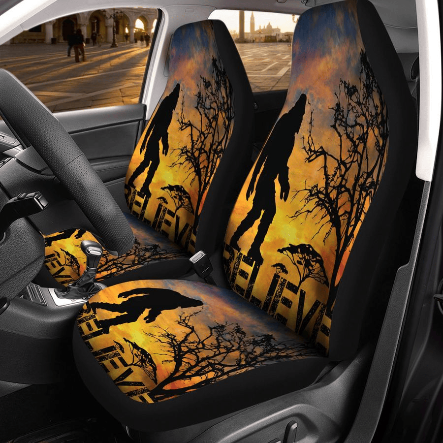 Bigfoot Car Seat Covers Believe In Bigfoot Sunset Seat Covers