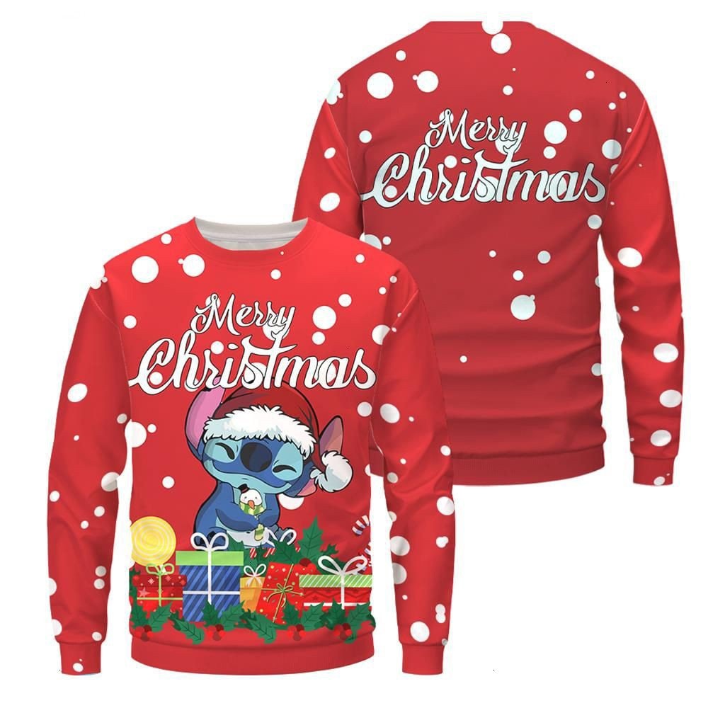DN Stitch Sweatshirt Stitch And Gifts Graphic Sweatshirt Red Unisex