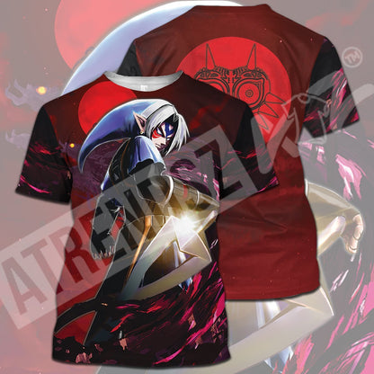 Unifinz Legend Of Zelda T-shirt Cool Dark Link Majora's MaskBlack Red  T-shirt Hoodie Legend Of Zelda Hoodie 2022