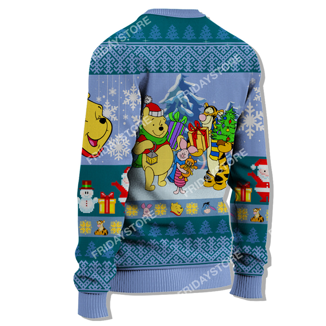 Unifinz DN WTP Sweater Pooh And Piglet Hot Cocoa Christmas Ugly Sweater Cute High Quality DN WTP Ugly Sweater 2023