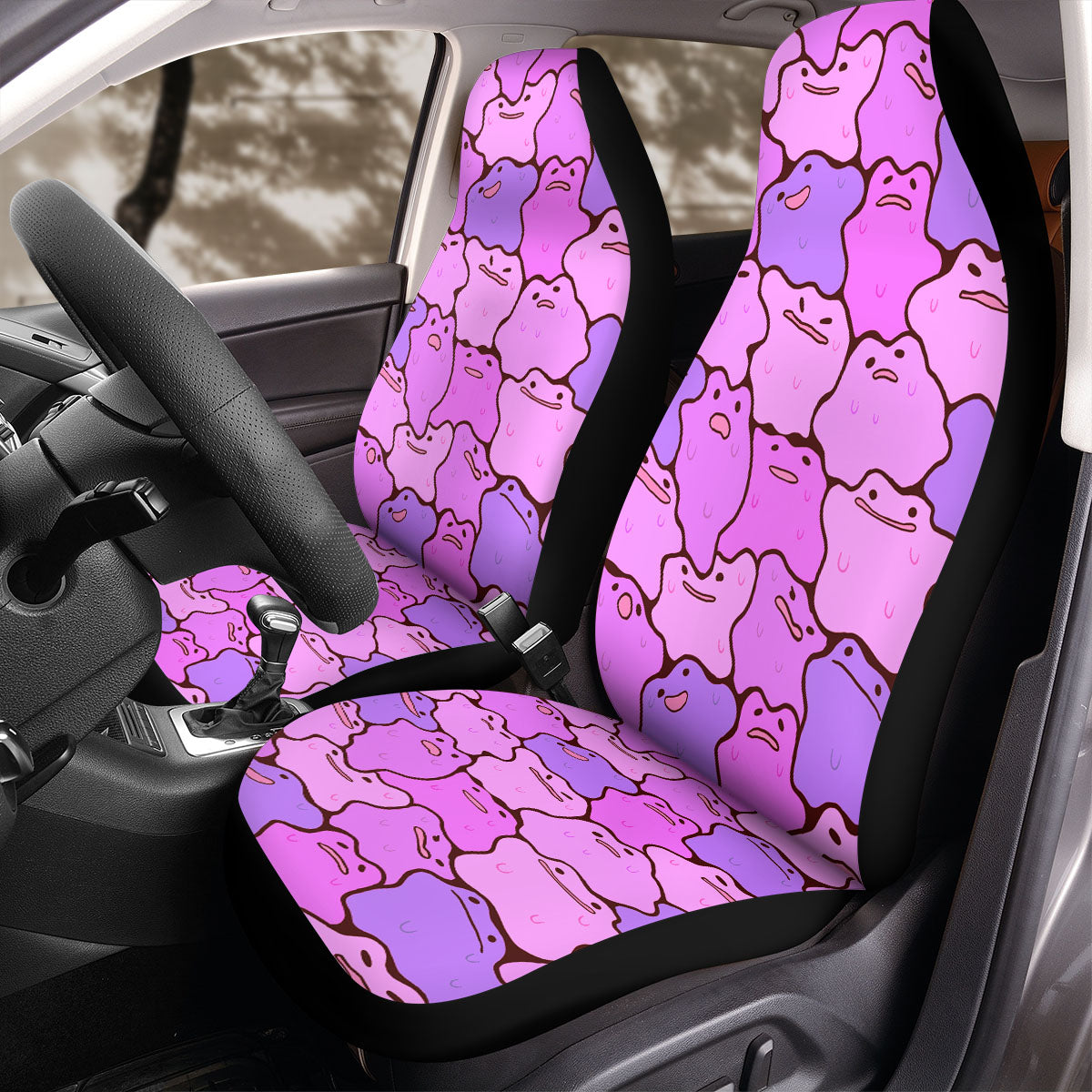 PKM Car Seat Covers PKM Melted Ditto Doodle Pattern Seat Covers Pink