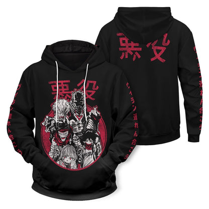  My Hero Academia Hoodie Villians Black Red Hoodie Adult Unisex Full Print