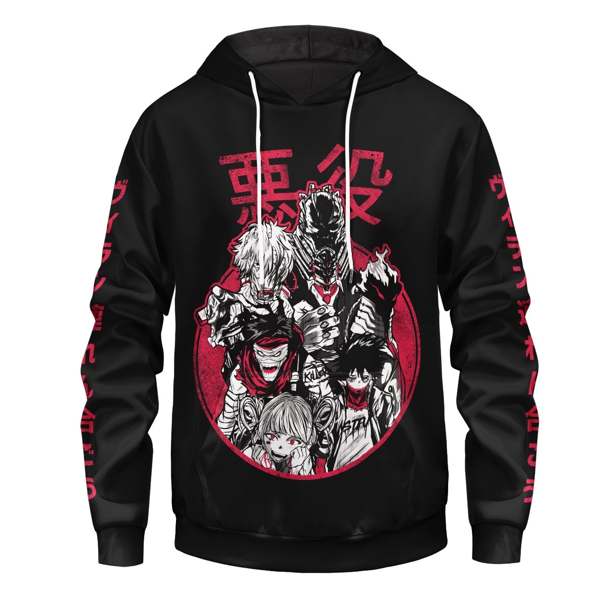  My Hero Academia Hoodie Villians Black Red Hoodie Adult Unisex Full Print