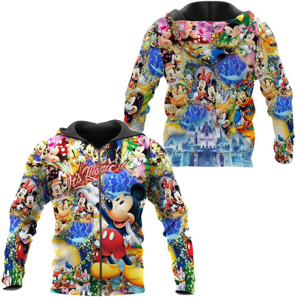 DN MK Zip Hoodie MK Magical Glitter Castle Zip Hoodie Colorful Unisex