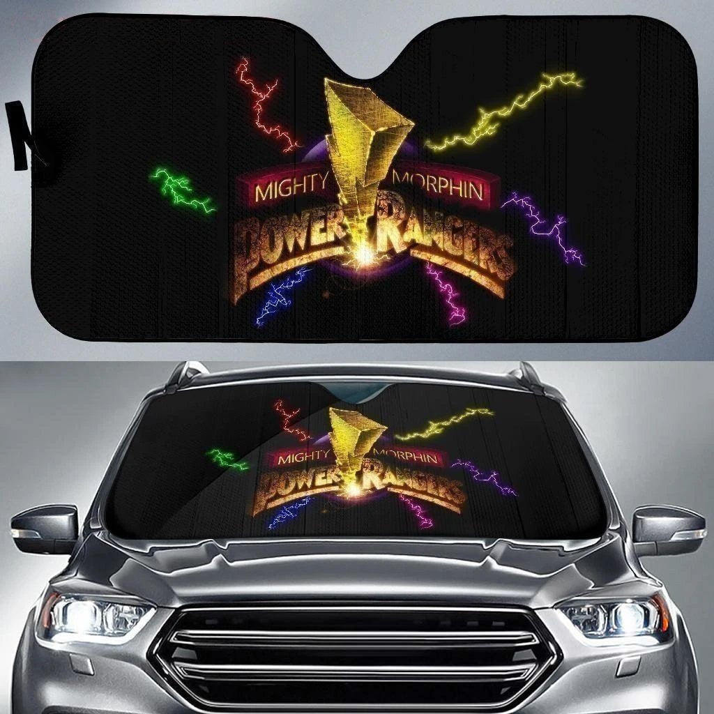 Unifinz Power Ranger Car Sun Shade Mighty Morphin Power Ranger Windshi