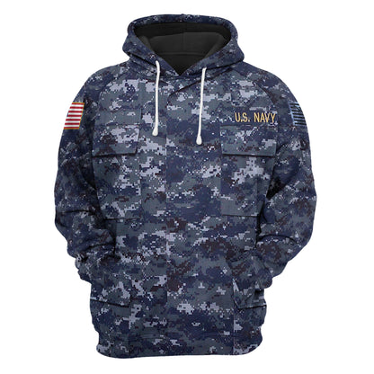 Unifinz Veteran Apparel US Navy Uniform Costume Hoodie Apparel Adult Full Size