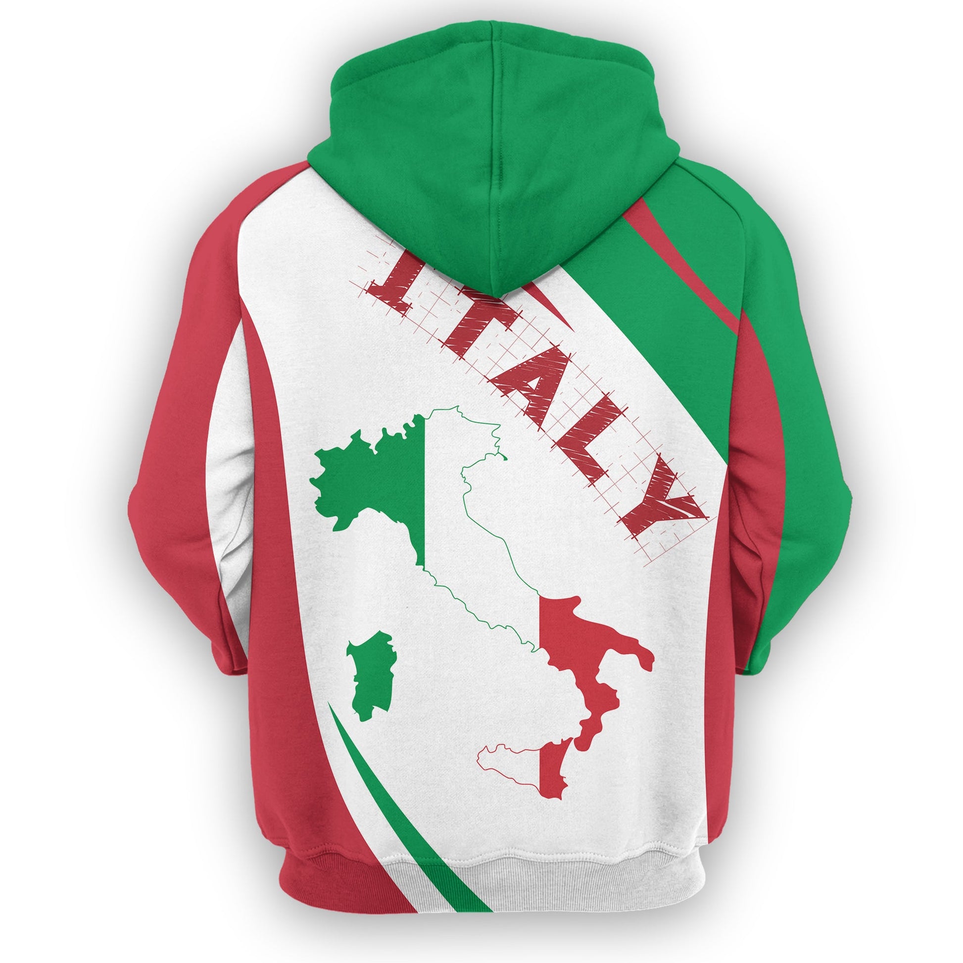 Italy Hoodie Italy Map Gazzetta Ufficiale White Red Green Hoodie Apparel Adult Full Size