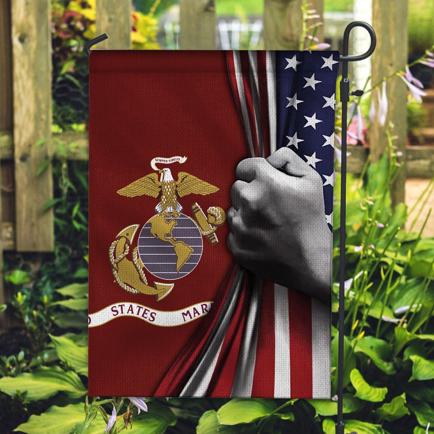 Unifinz 4th Of July Flags U.S Marine Corps Flag Inside American Flag Garden Flag 4th Of July House Flag Welcome Holiday 4th Of July 2022