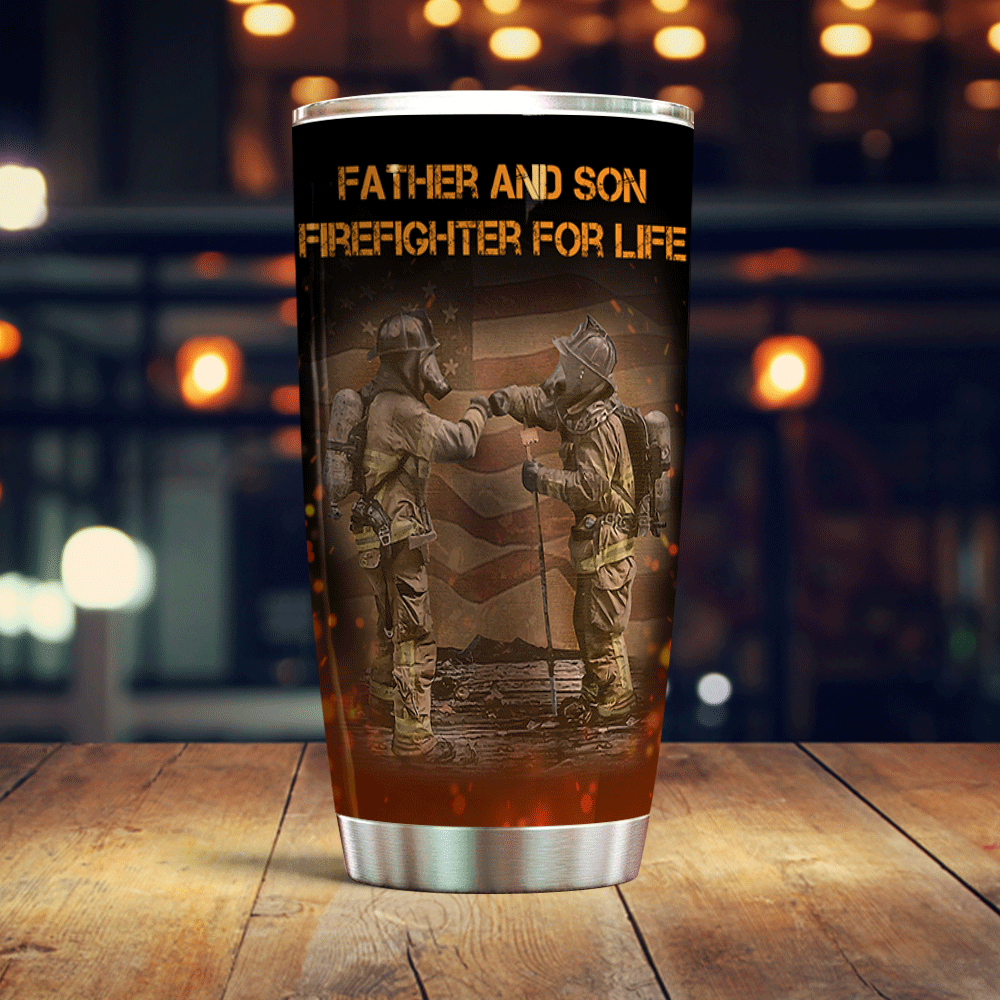 Unifinz Firefighter Father And Son Tumbler Cup Firefighter For Life Tumbler Firefighter Travel Mug 2024