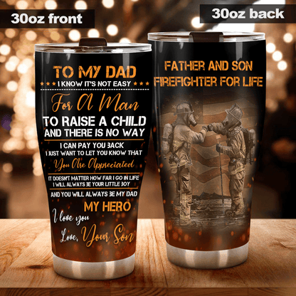 Unifinz Firefighter Father And Son Tumbler Cup Firefighter For Life Tumbler Firefighter Travel Mug 2025