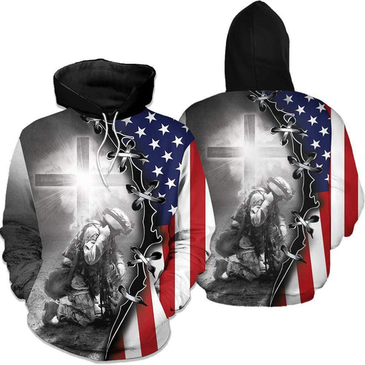 Unifinz US Veteran Hoodie Love Of Christ 3D Hoodie Veteran Apparel For Army Soldier 2022