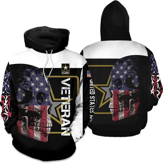 Unifinz Veteran Hoodie Skull American Flag US Army Veteran 3D High Quality Hoodie US Army Hoodie Military Apparel 2022