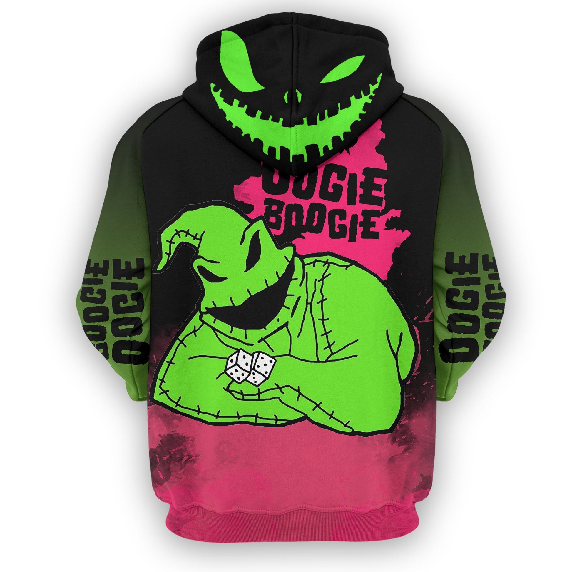  Nightmare Before Christmas T-shirt Oogie Boogie Black Green Hoodie Full Size Unisex