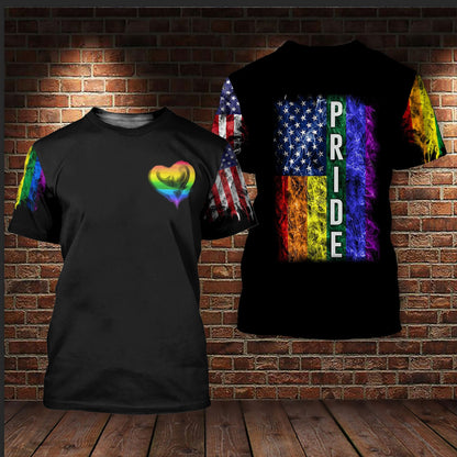 Unifinz LGBT Pride Shirt LGBT Pride Smoke Rainbow American Flag 3D T-shirt LGBT Hoodie 2022