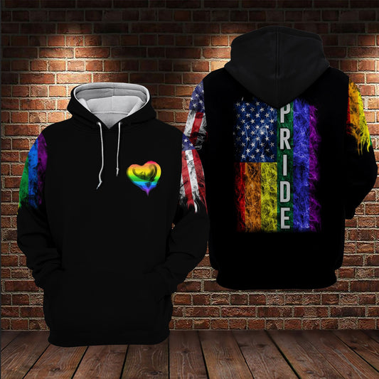 Unifinz LGBT Pride Shirt LGBT Pride Smoke Rainbow American Flag 3D T-shirt LGBT Hoodie 2022
