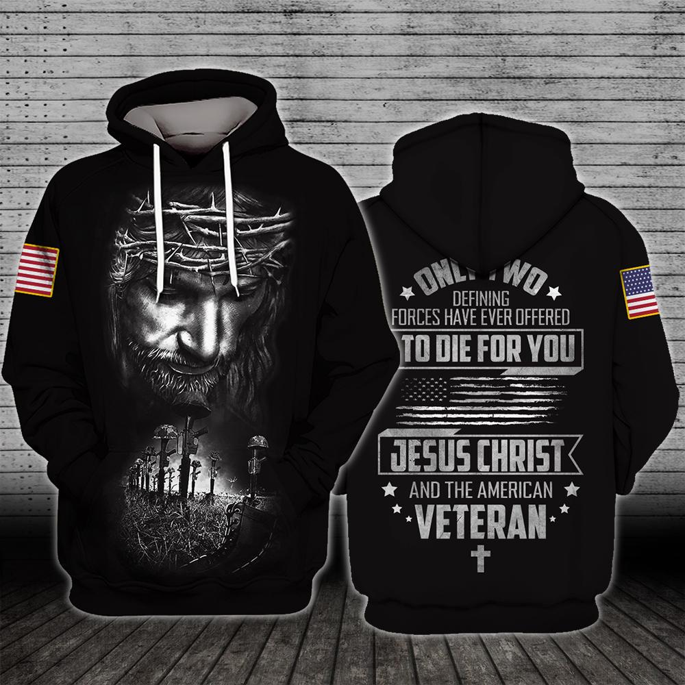 Unifinz Veteran Hoodie Shirt Jesus Christ And The American Veteran Awesome T-shirt Veteran Shirt Military Shirt Apparel 2022