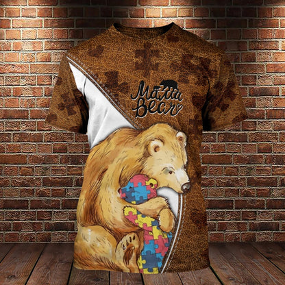 Unifinz Autism Mom Hoodie Mama Bear Leather T-shirt Autism Shirt Autism Apparel 2023