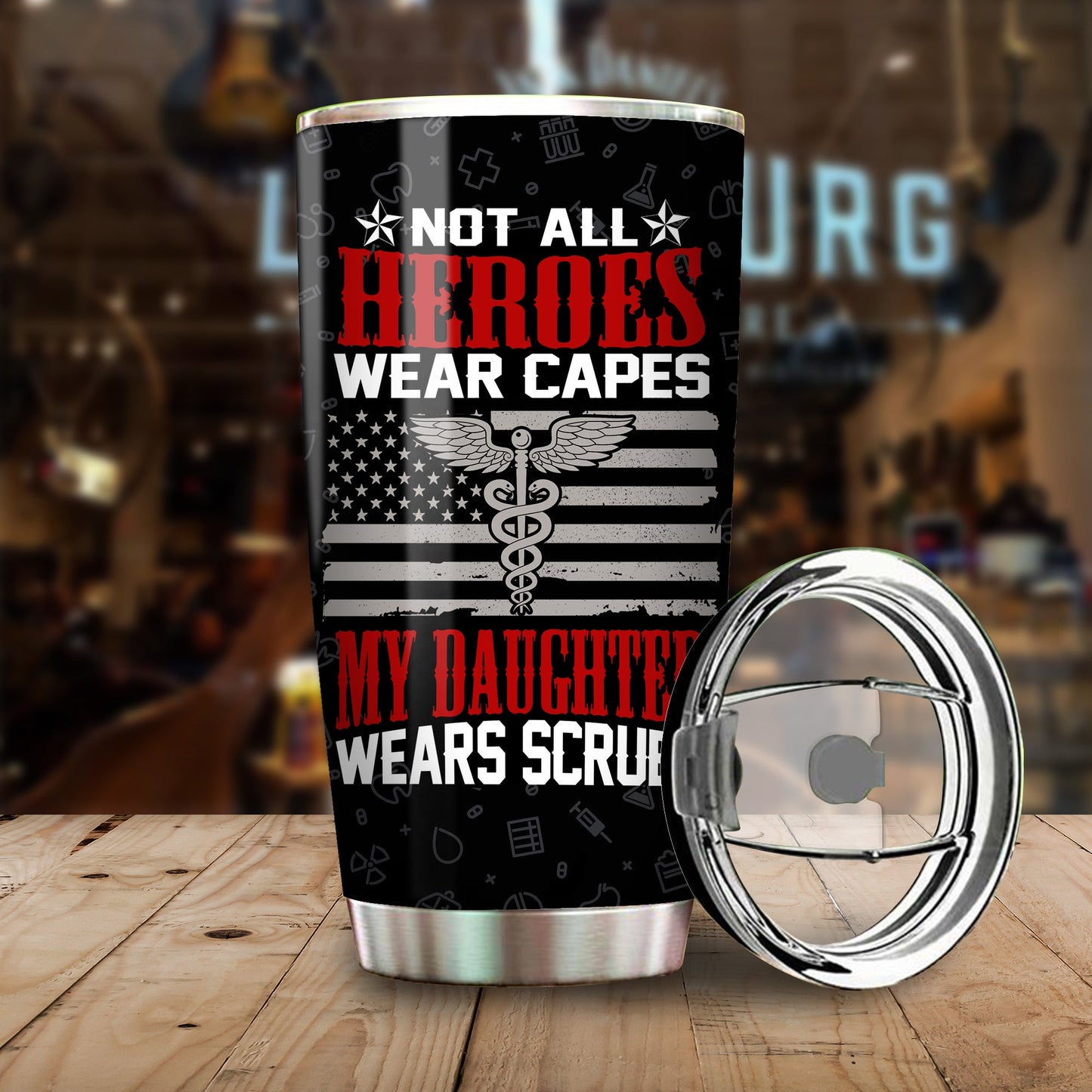 Unifinz Nurse Tumbler Nurse Not All Heroes Wear Capes My Daughter Wear Scrubs Tumbler Cup Awesome Nurse Travel Mug 2022