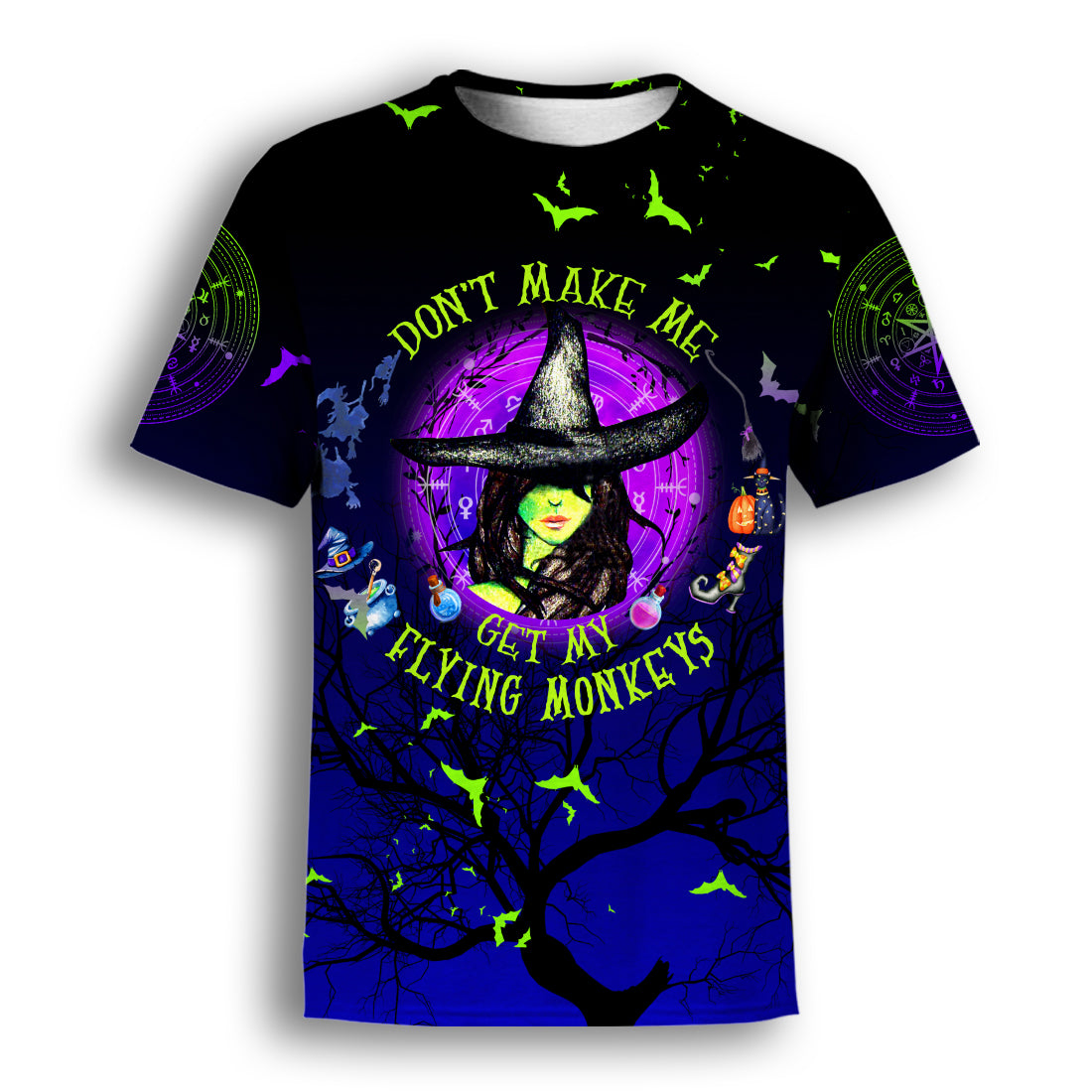 Dont Make Me Get My Flying Monkeys T-shirt Witch Graphic Hoodie T Shirt Black W11