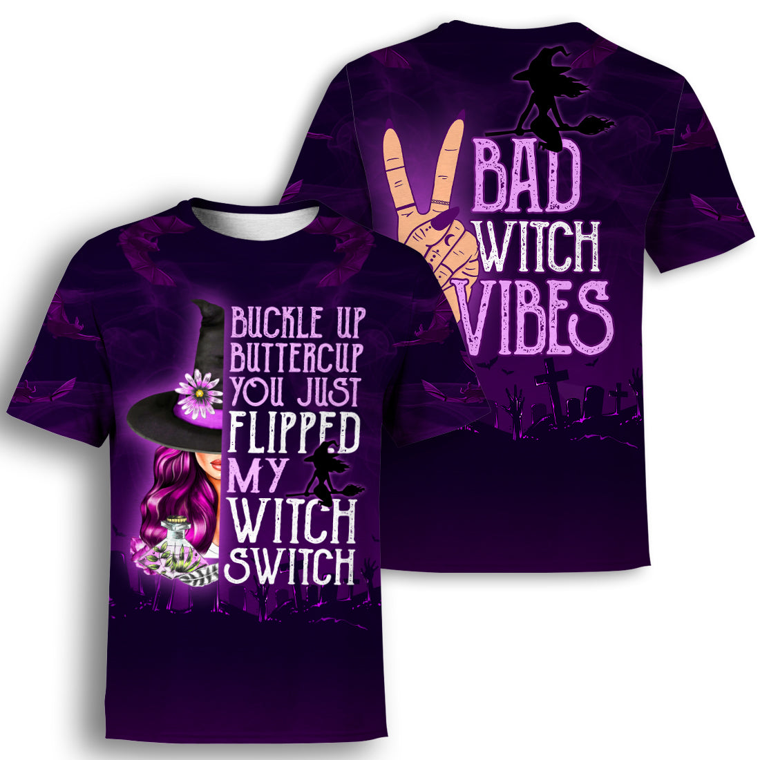 My Witch Switch T-shirt Witch Graphic Hoodie T Shirt Purple W10