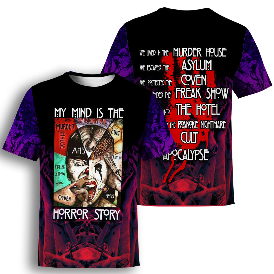 Horror Hoodie My Mind Is The Horror Story T-shirt Hoodie Adult Unisex Full Print