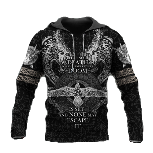  Viking Hoodie Fear Not Death For The Hour Of Your Doom Is Set None May Escape It Viking Norse Art Hoodie Adult Full Size