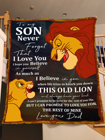 Unifinz LK Blanket Mufasa & Simba Father And Son - To My Son Blanket High Quality DN LK Blanket 2022