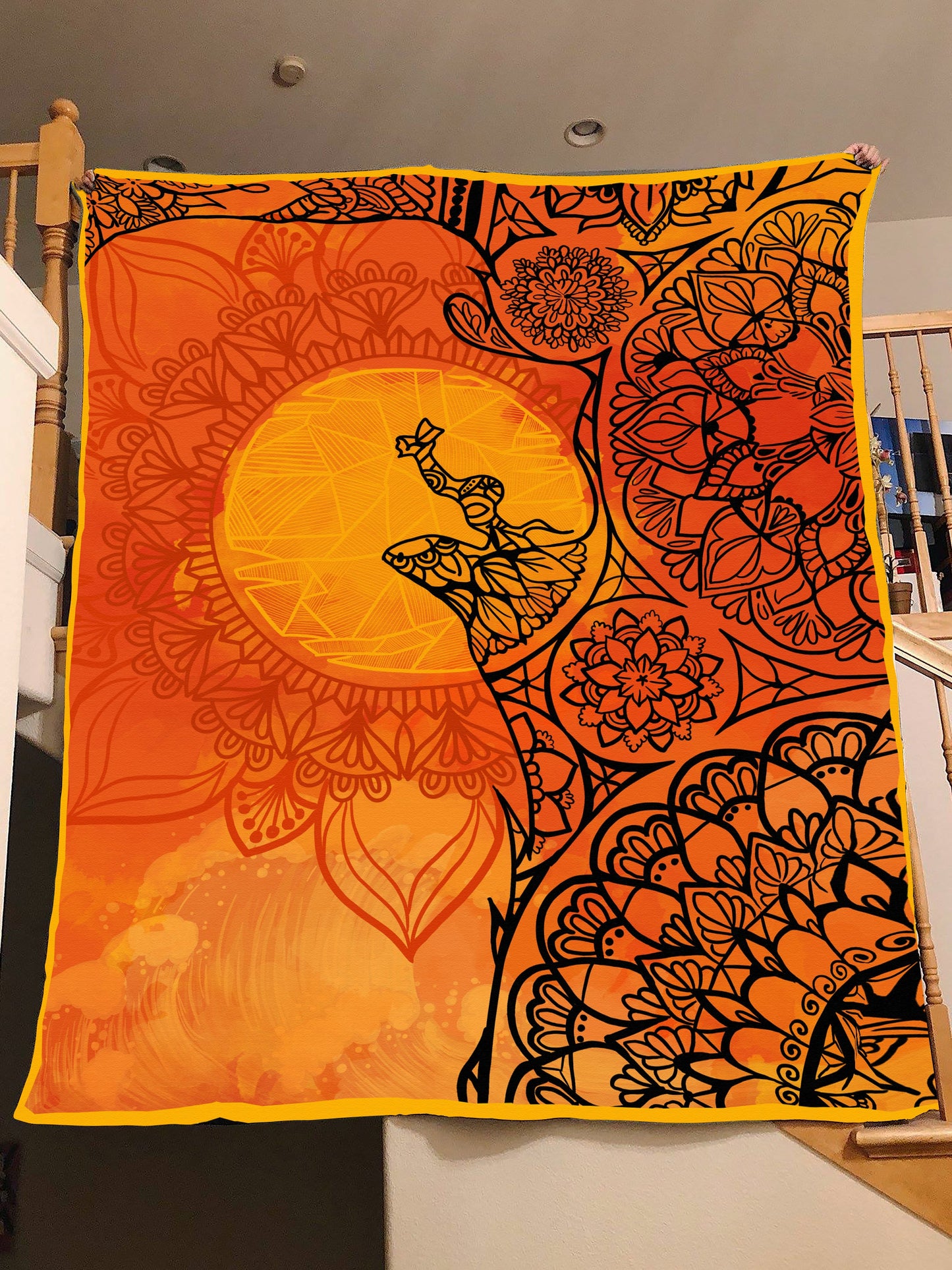 Unifinz LK Blanket Lion Art Mandala Square Blanket Amazing High Quality DN LK Blanket 2022